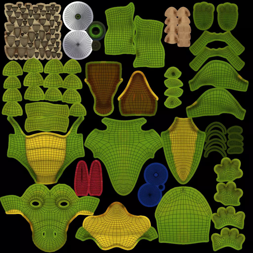 Cartoon Crocodile Low-poly 3D model_9