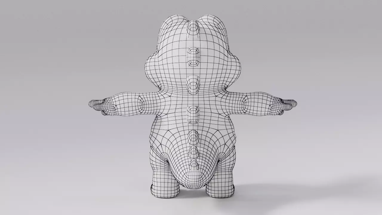 Cartoon Crocodile Low-poly 3D model_8