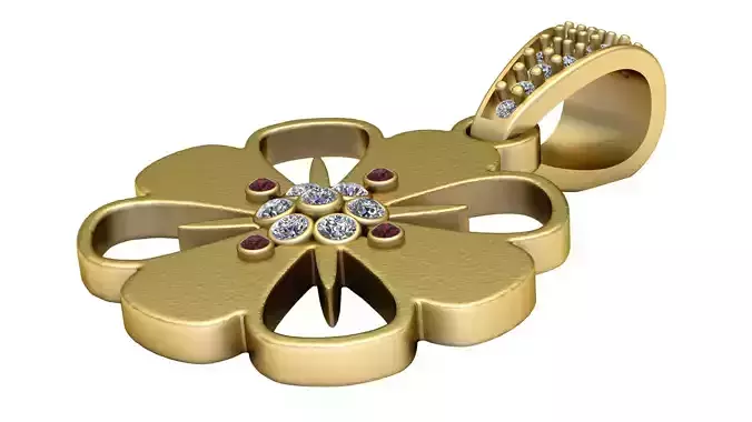 flower pendant 3d printable model 3D print model