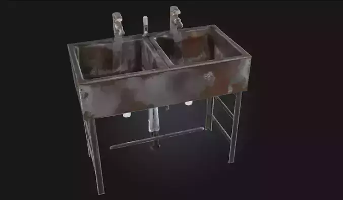 Double Basin Sink  Practical Elegance for Modern and Rustic  3D model