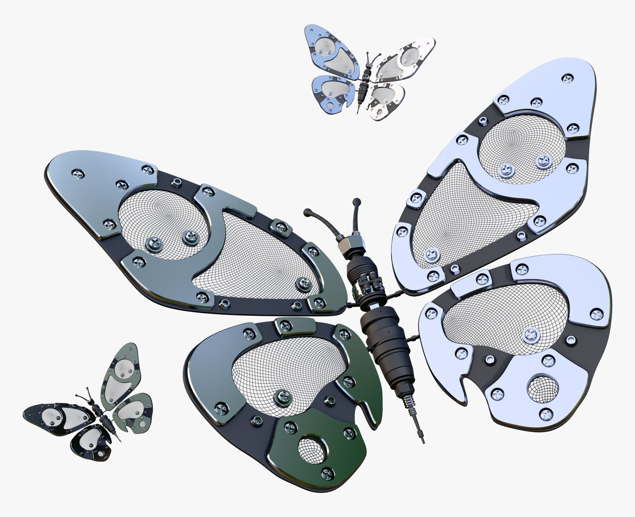 Mechanical Cyber Butterfly M1 3D model_2