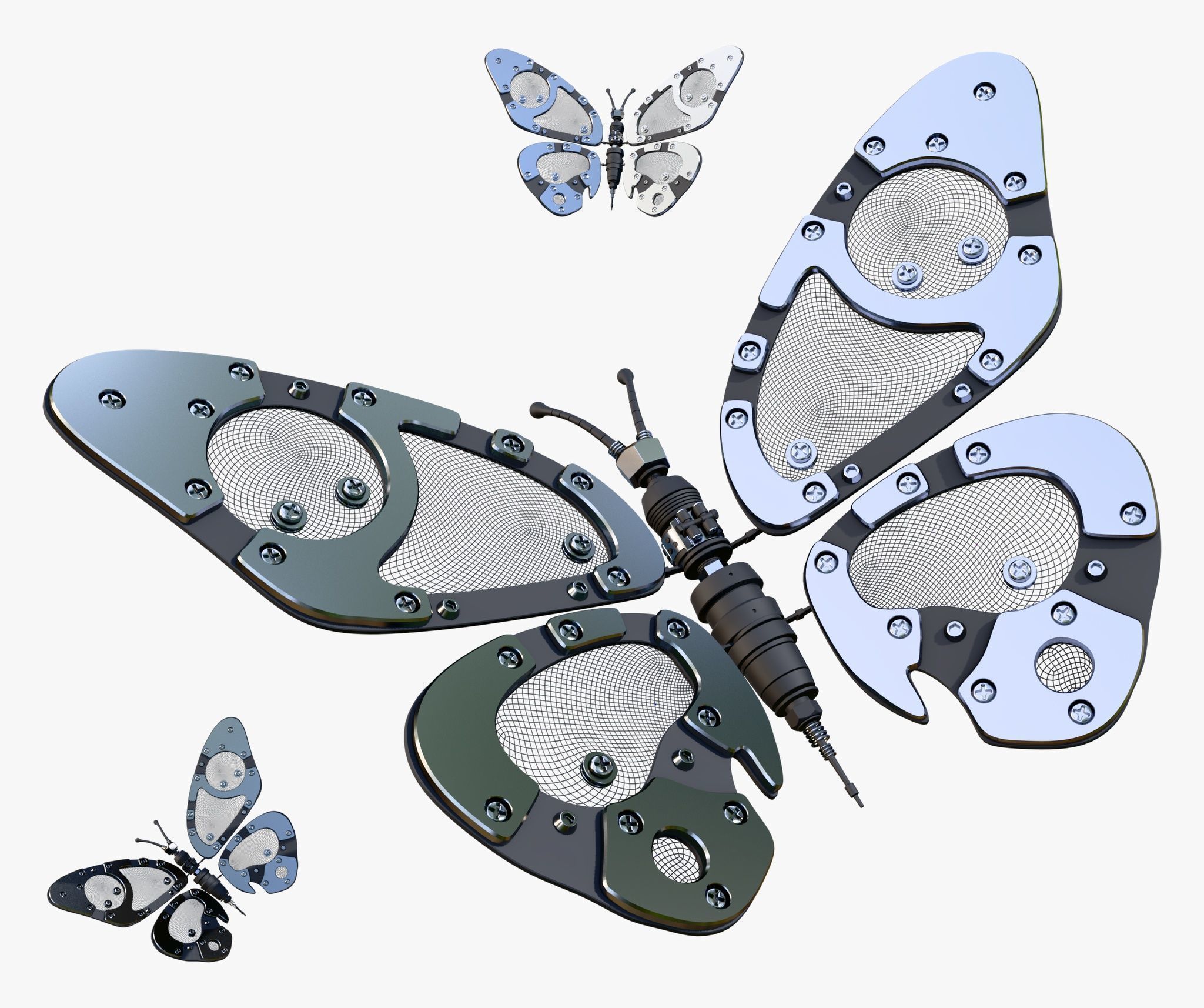 Mechanical Cyber Butterfly M1 3D model_1