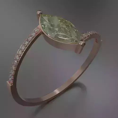 Marquise rose gojd Ring 3D model jewelry