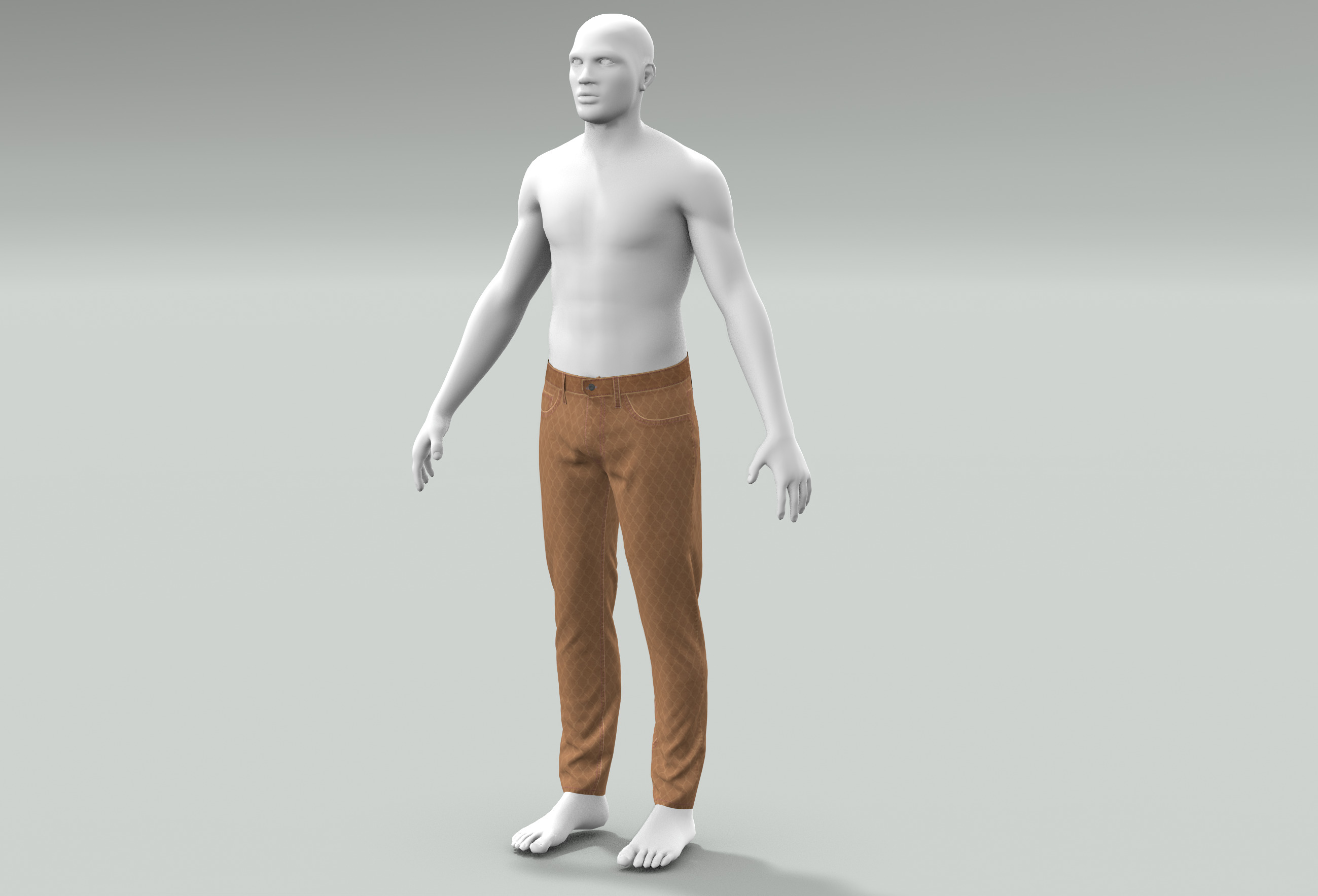 Denim Pant for Men PBR Low-poly Low-poly 3D model_14