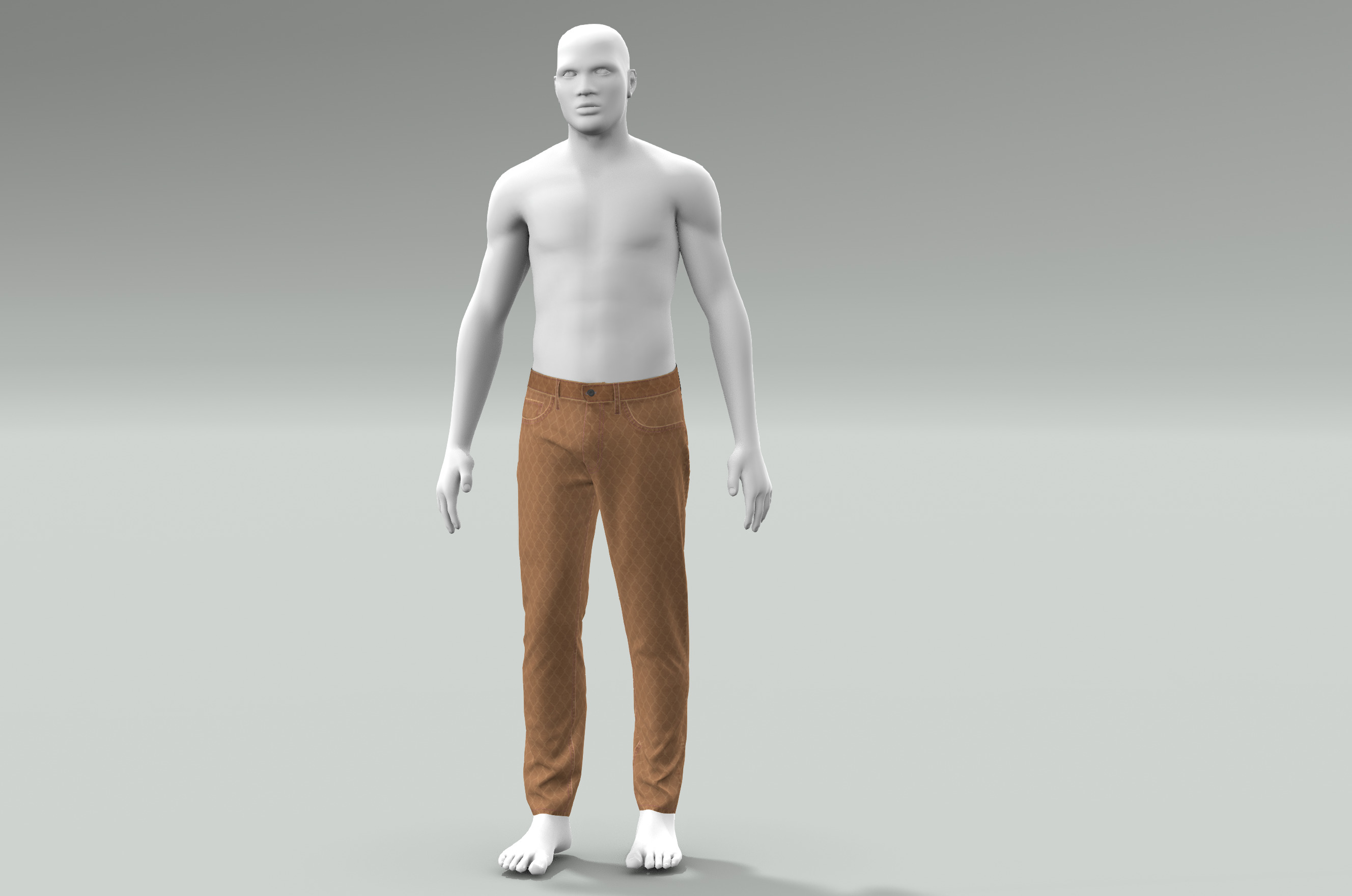 Denim Pant for Men PBR Low-poly Low-poly 3D model_15