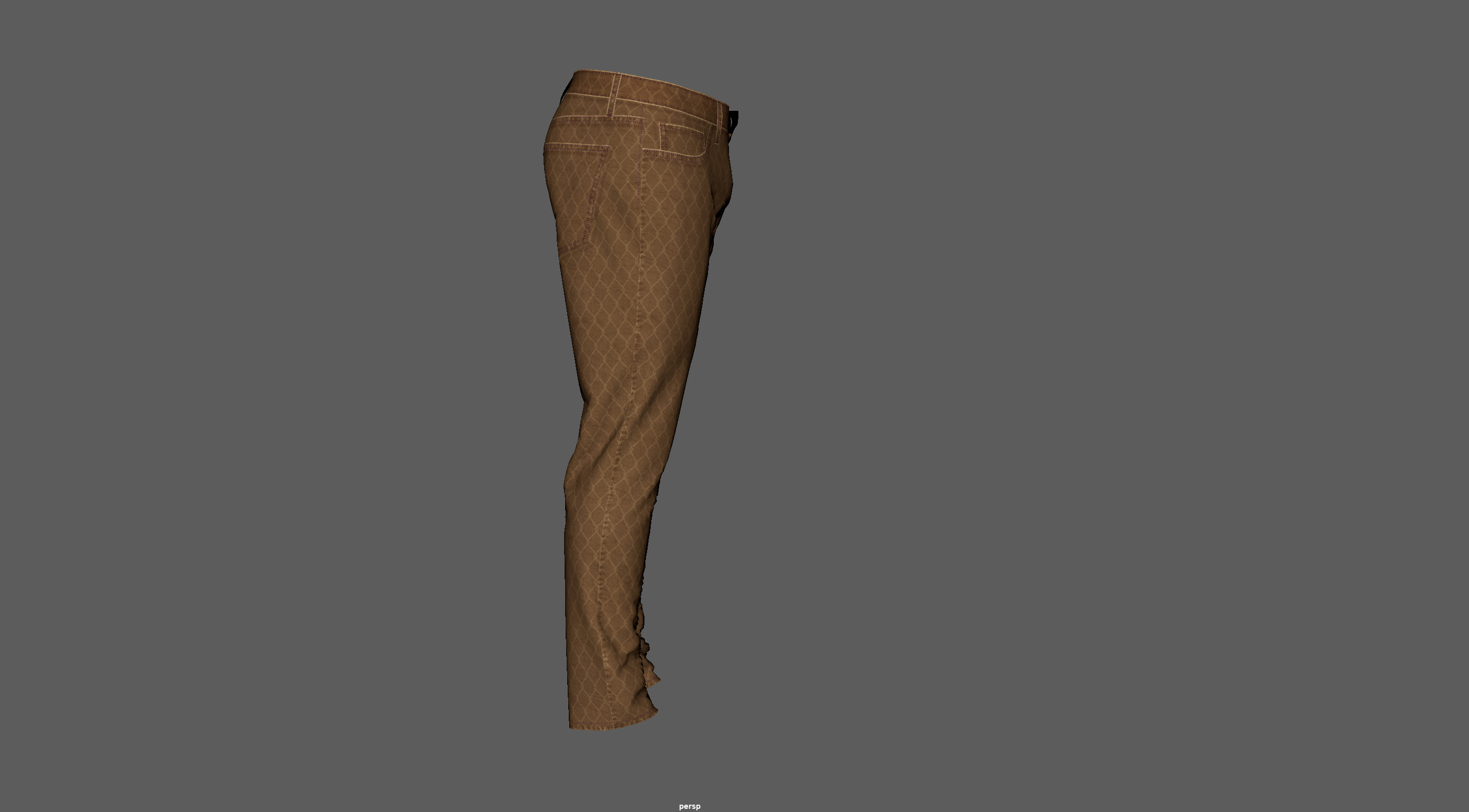 Denim Pant for Men PBR Low-poly Low-poly 3D model_7