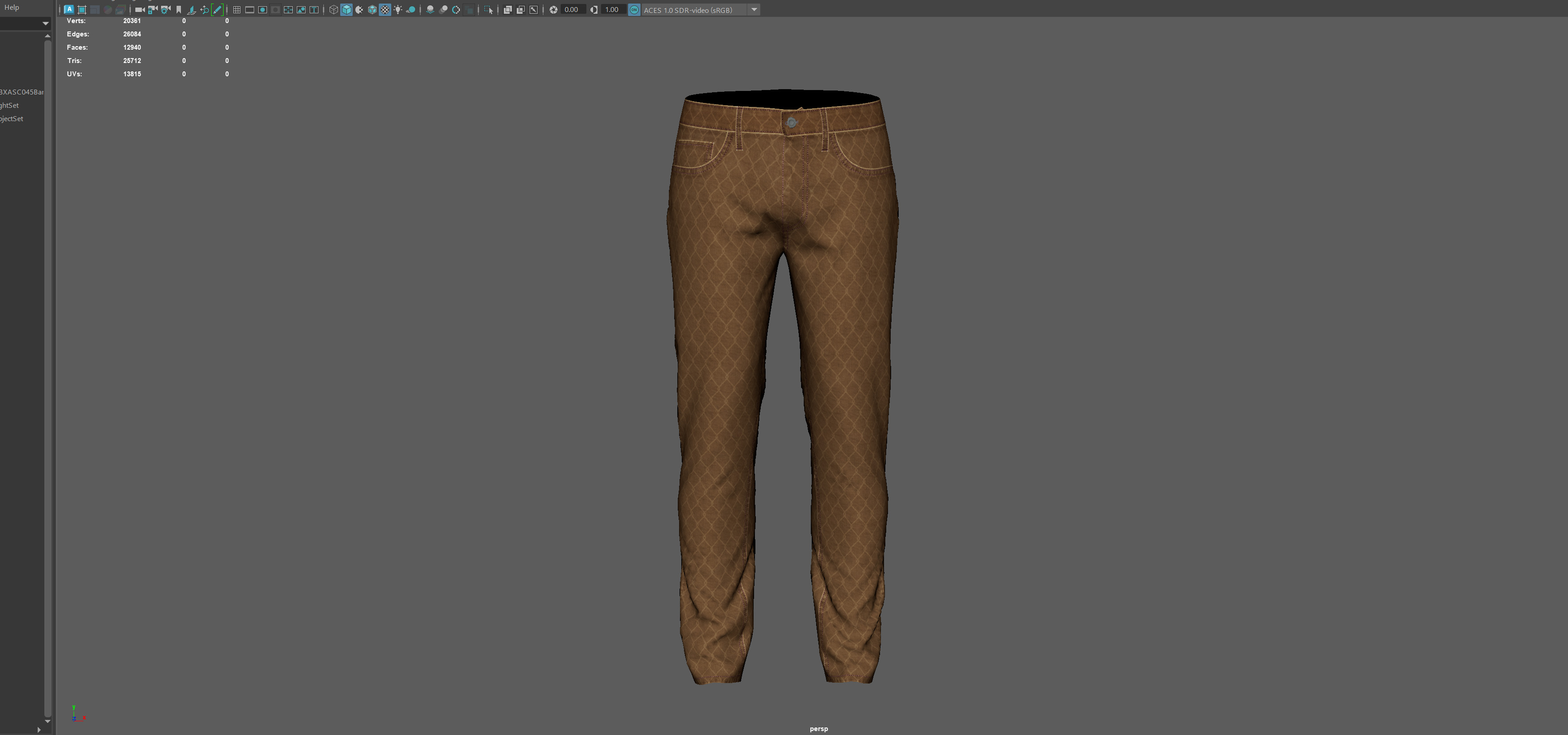 Denim Pant for Men PBR Low-poly Low-poly 3D model_4