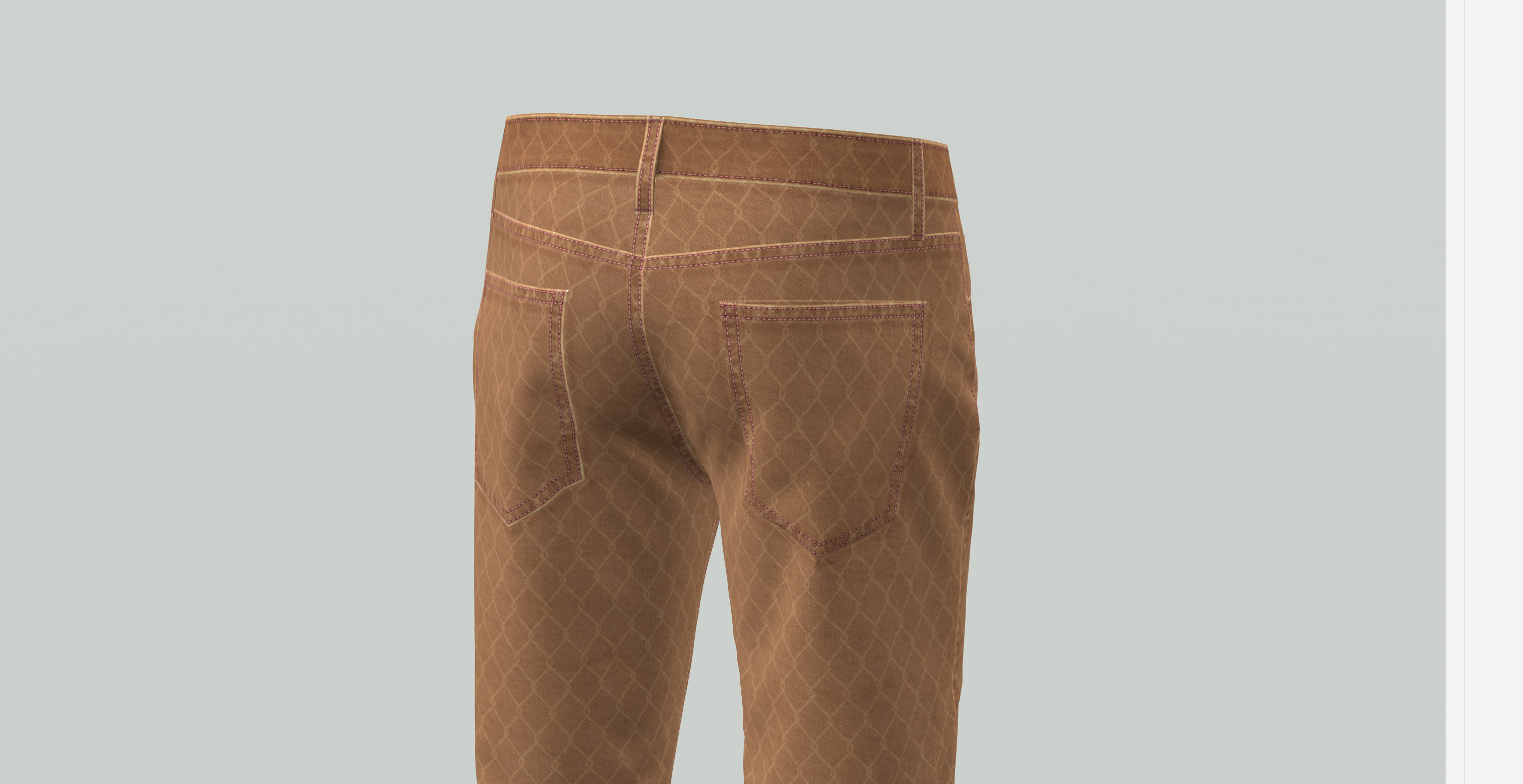 Denim Pant for Men PBR Low-poly Low-poly 3D model_22