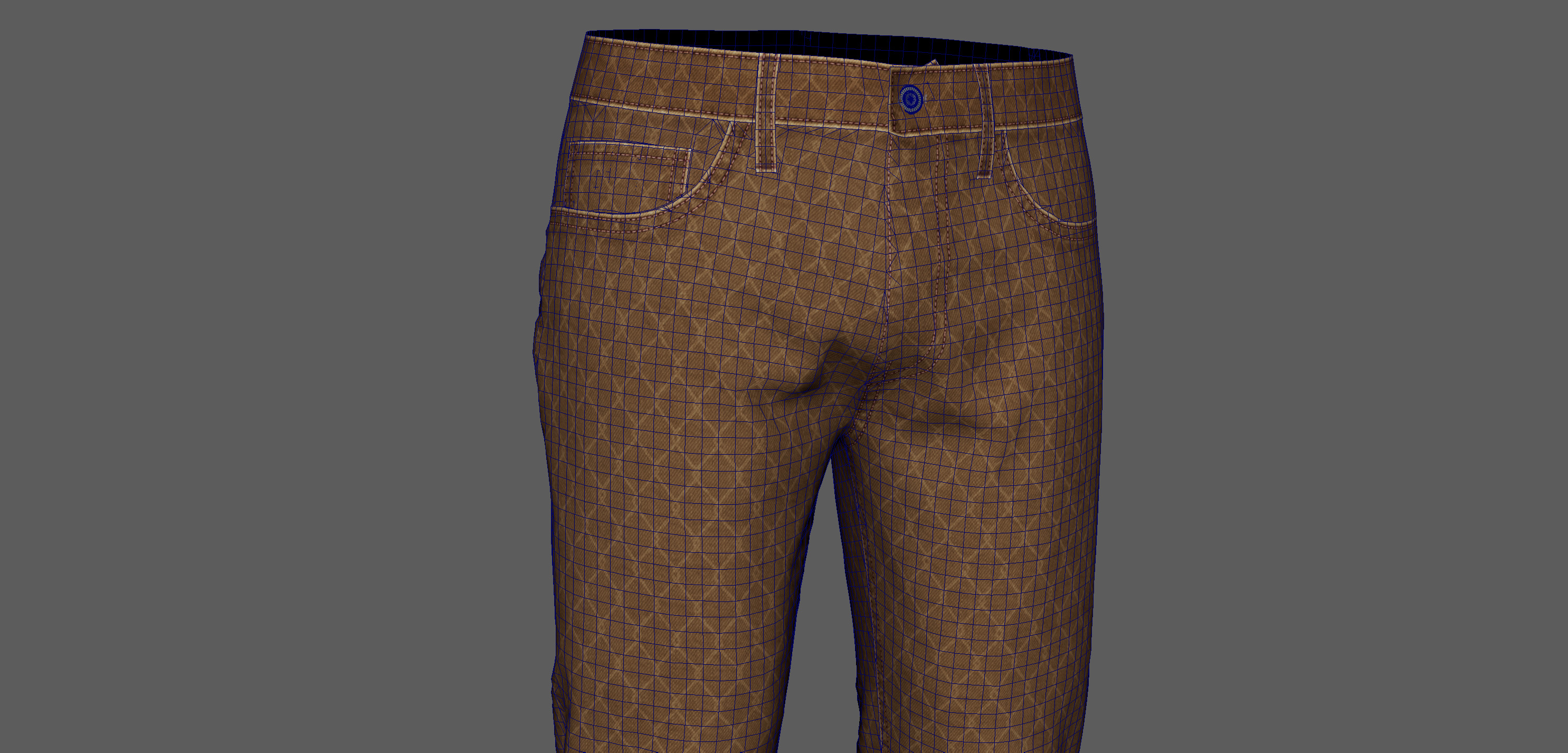 Denim Pant for Men PBR Low-poly Low-poly 3D model_11