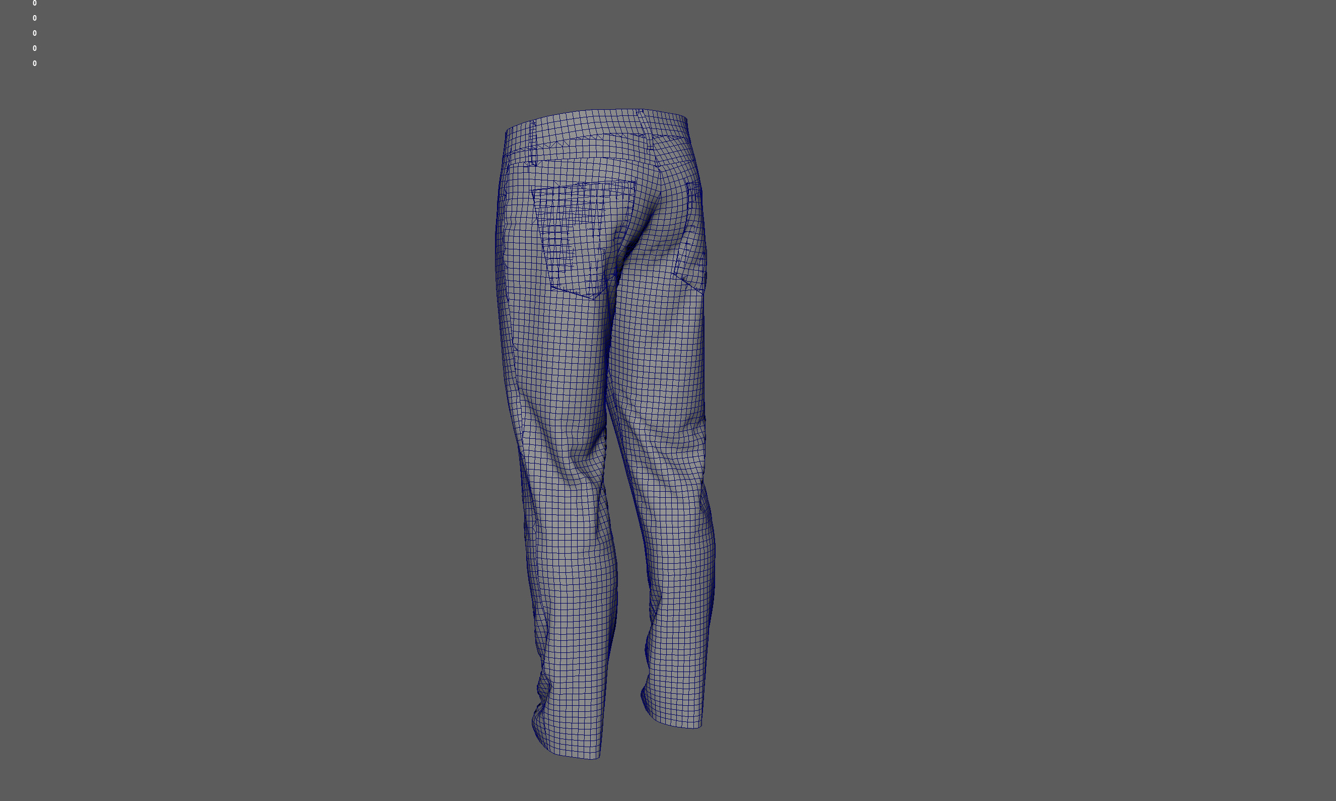 Denim Pant for Men PBR Low-poly Low-poly 3D model_10