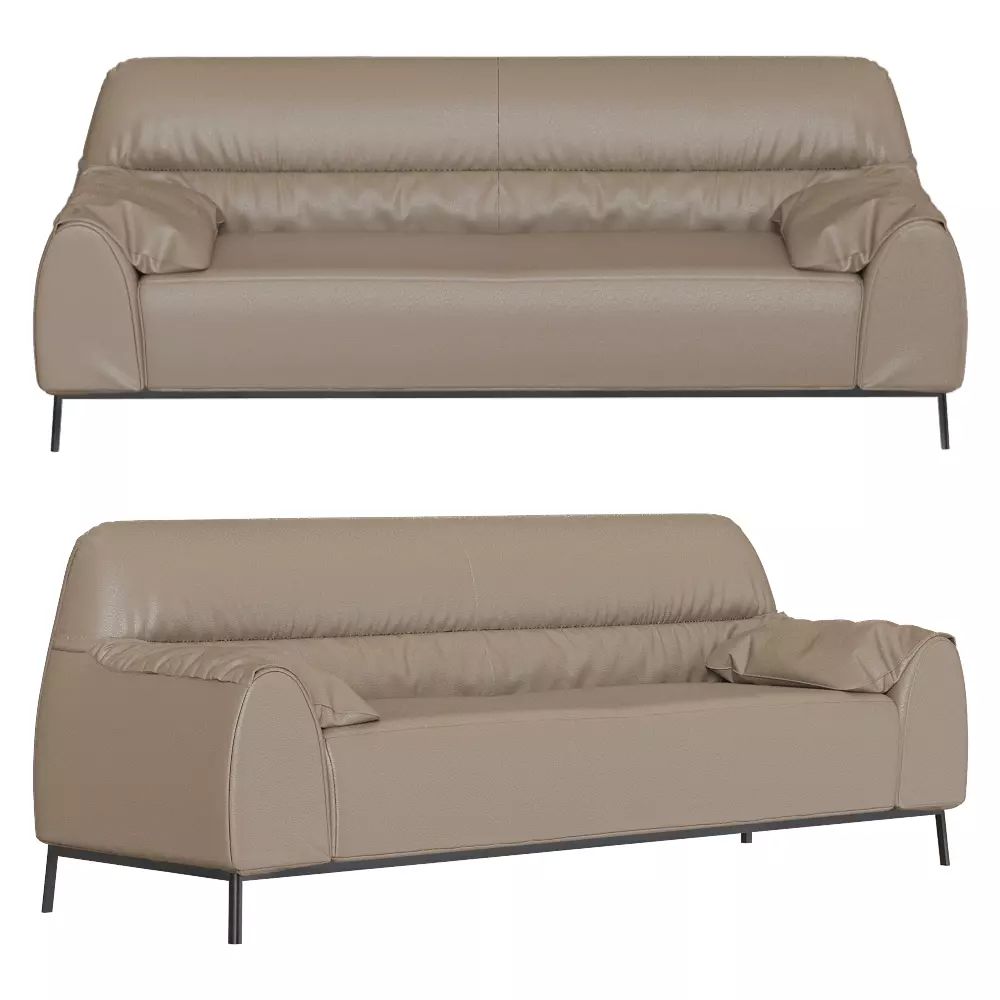 Y512-309 Contemporary Soft Leather Sofa  3D model_0