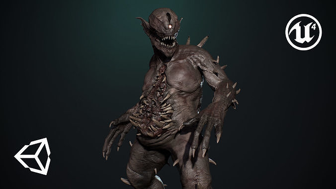 Nightmare Monster 7 Low-poly 3D model