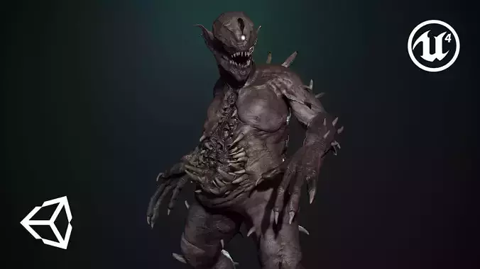 Nightmare Monster 7 Low-poly 3D model