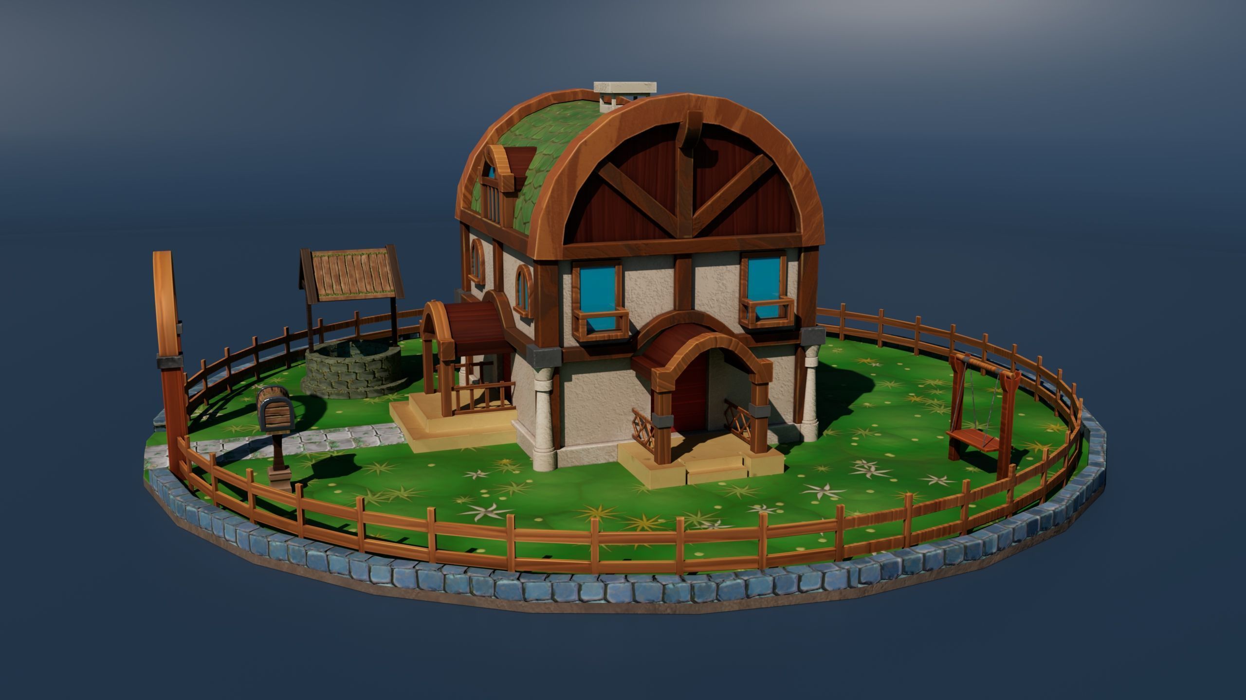 Stylized House Environment Texture  Low-poly 3D model_3