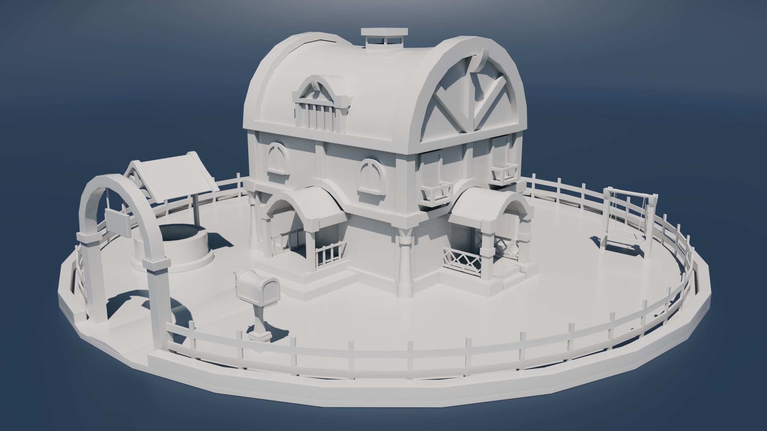 Stylized House Environment Texture  Low-poly 3D model_5