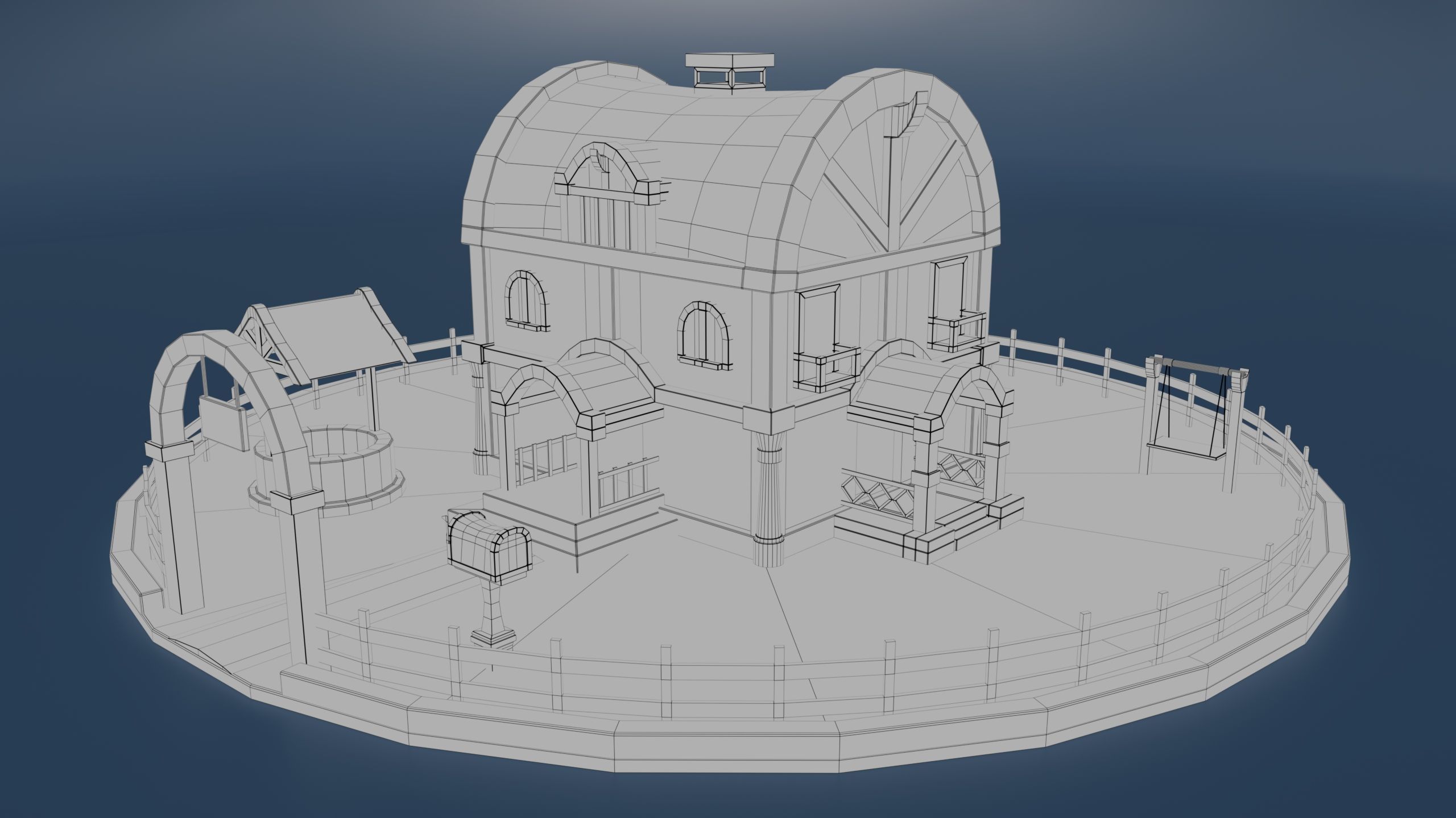 Stylized House Environment Texture  Low-poly 3D model_4