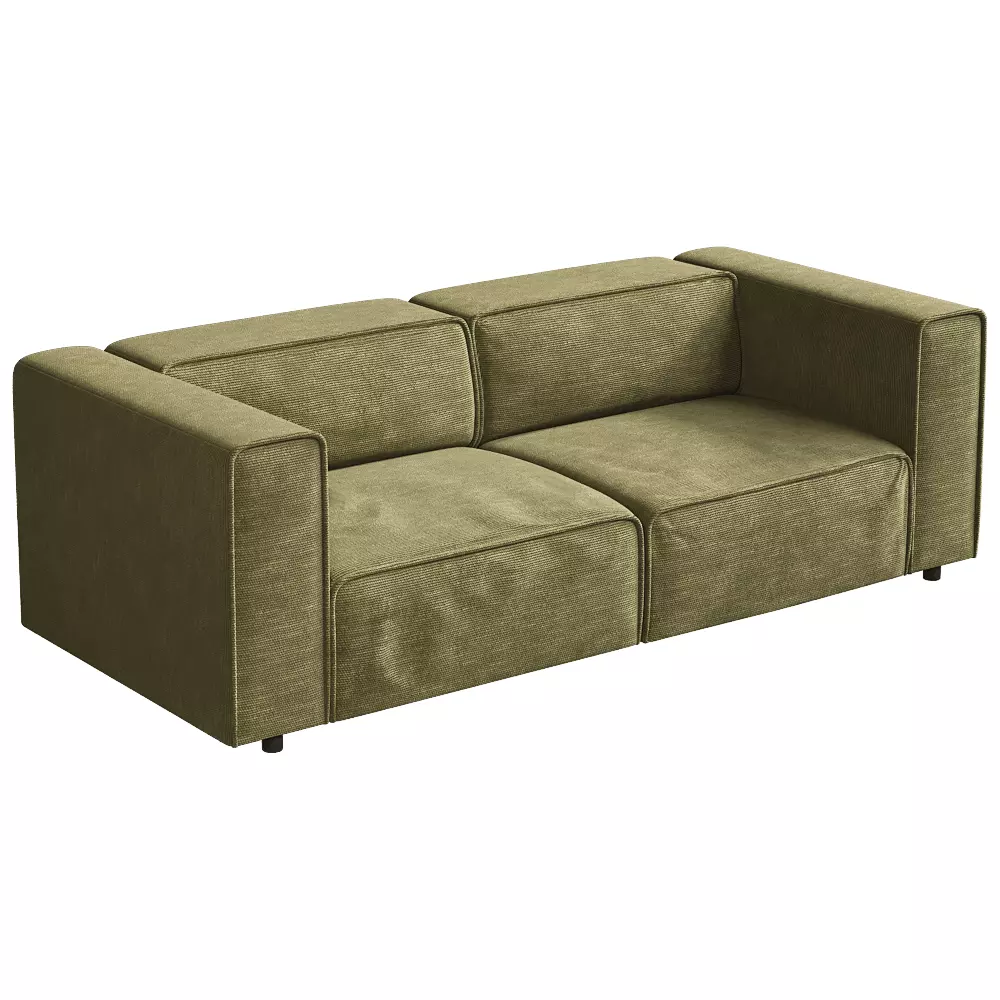 Modern Boxy Sectional Sofa 3D model_0
