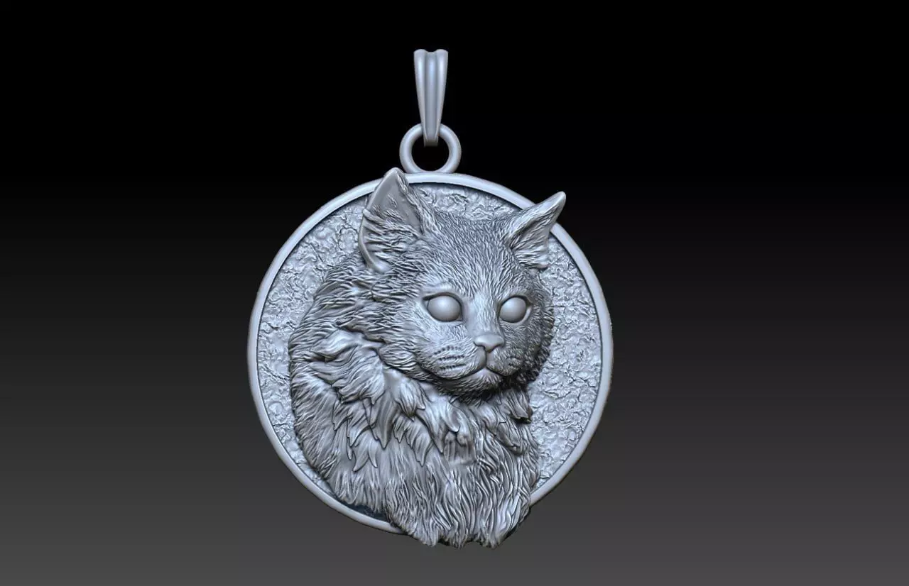 Cat Pendant M52 3D print model_0