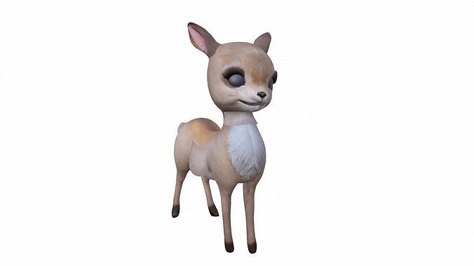 Fawn Animated Low-poly 3D model