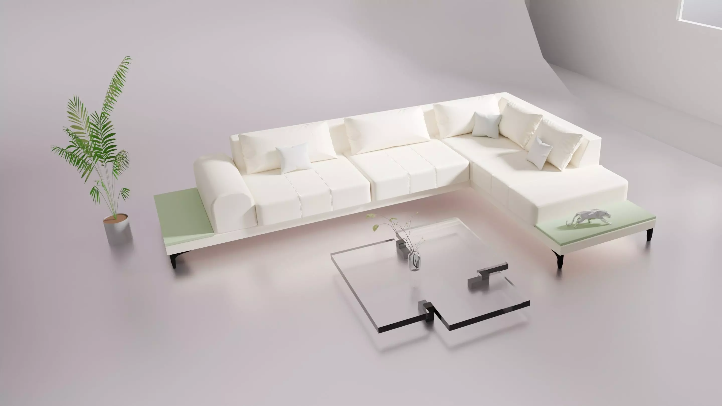 Sofa Furniture and table 3D model_0