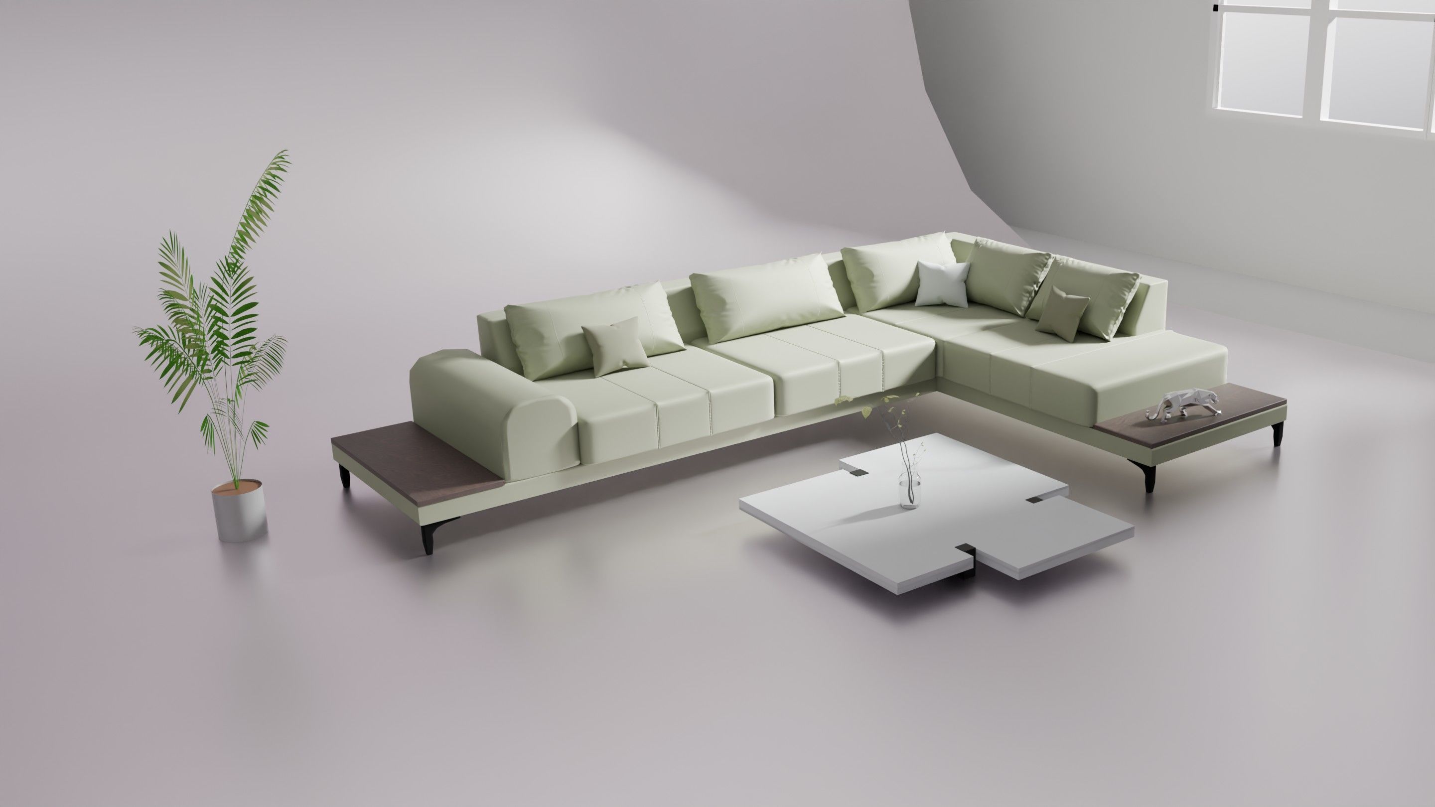 Sofa Furniture and table 3D model_2