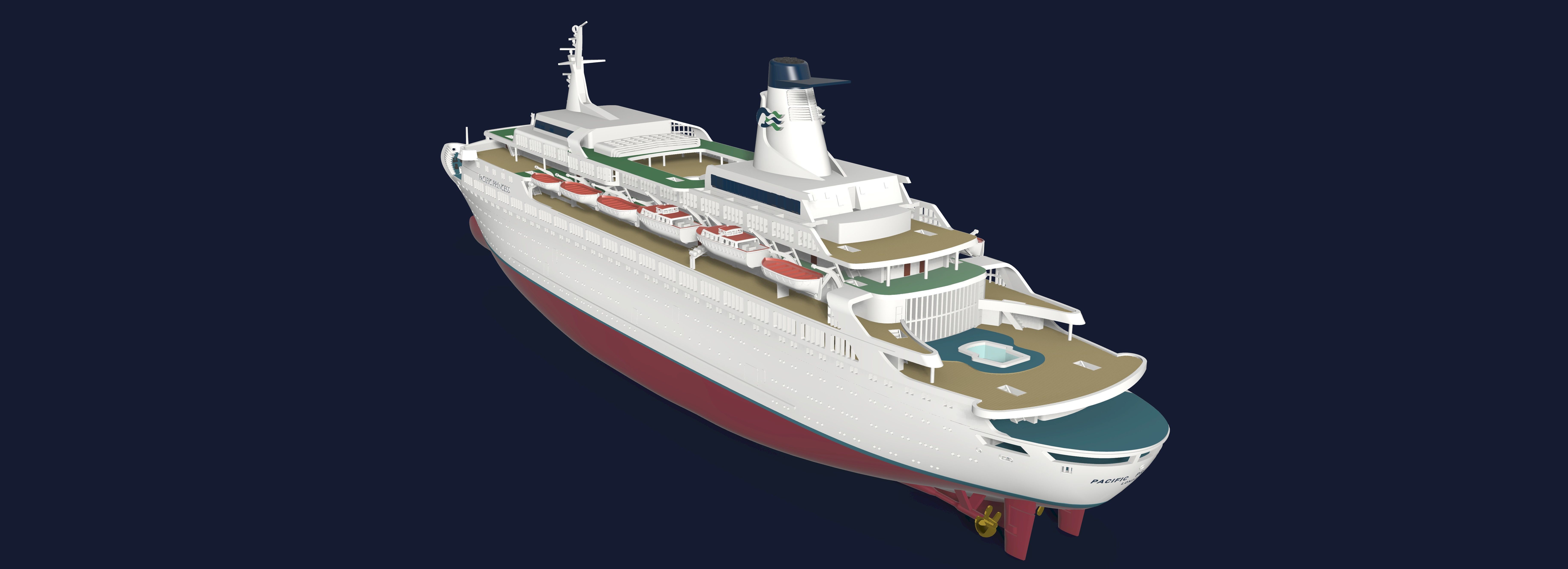 MS PACIFIC PRINCESS the Love Boat model kit 3D print model_3