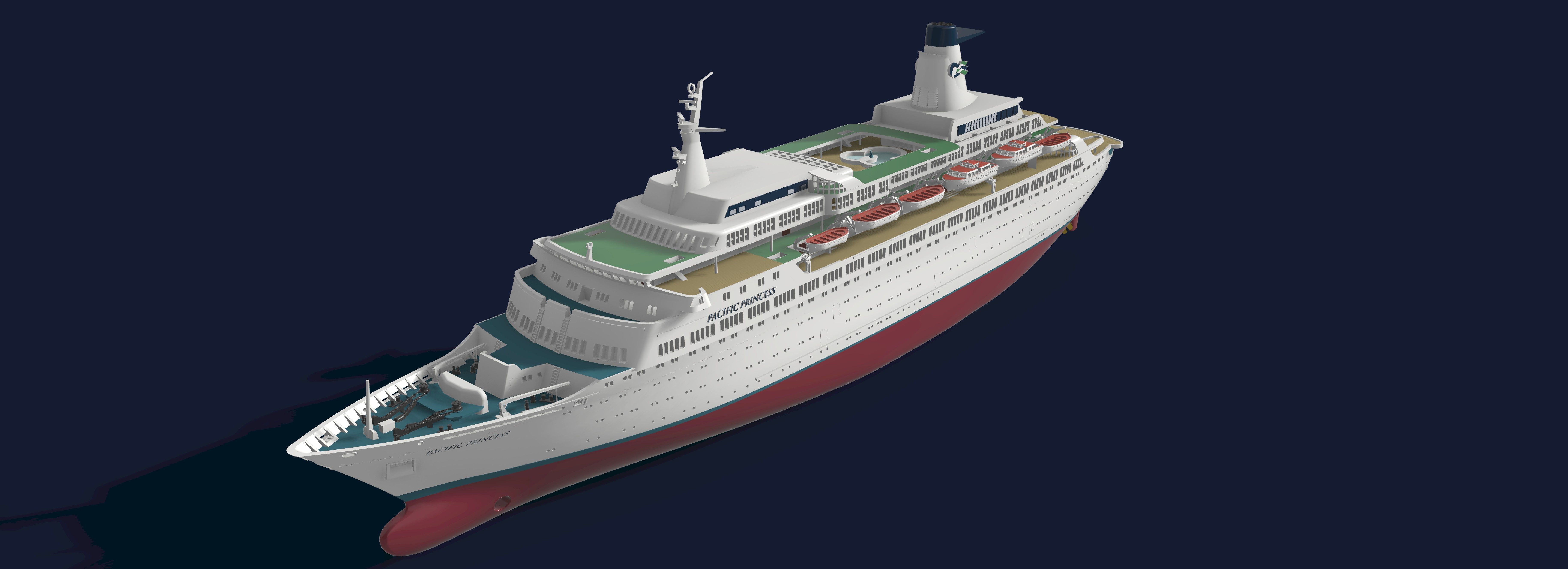 MS PACIFIC PRINCESS the Love Boat model kit 3D print model_2