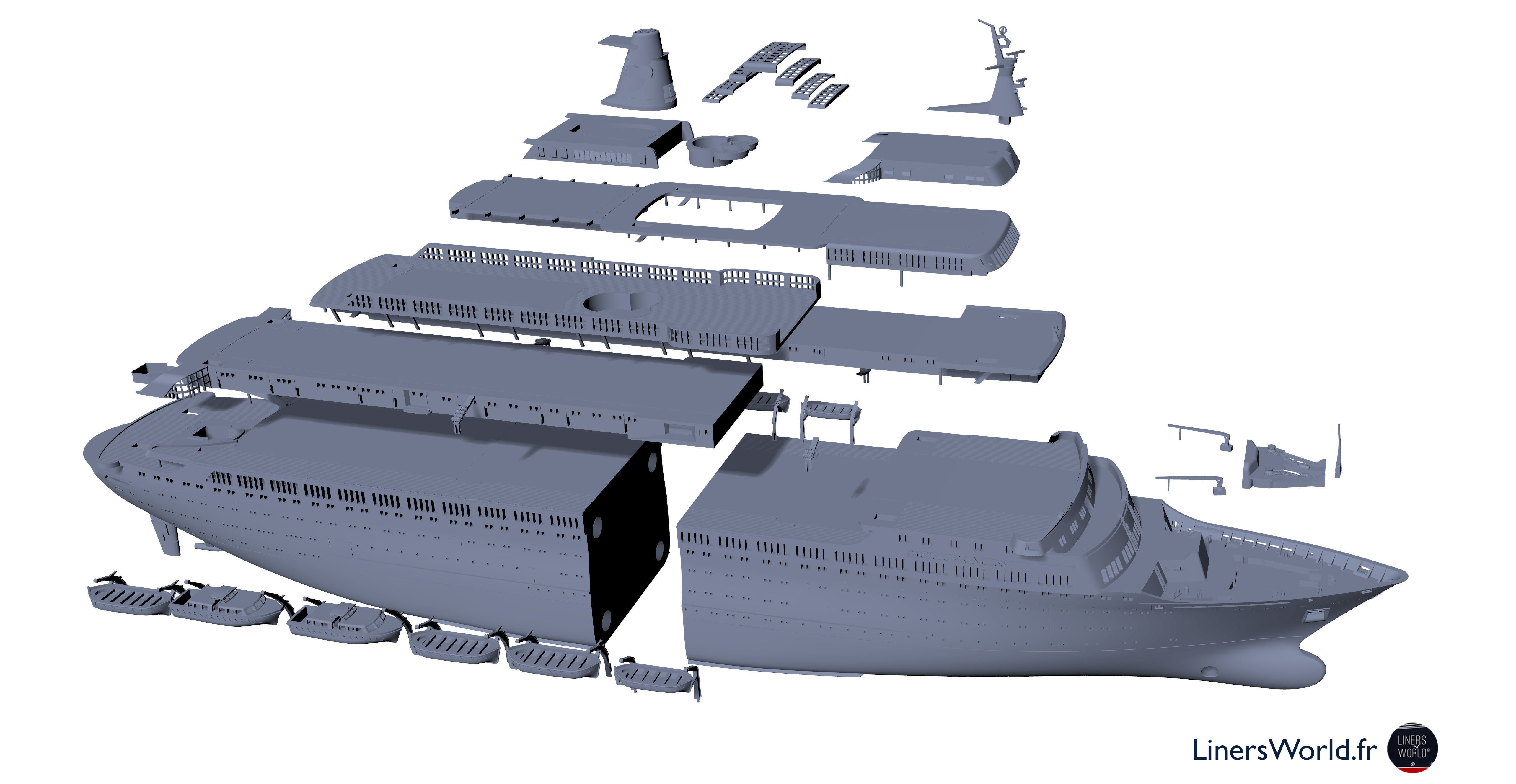 MS PACIFIC PRINCESS the Love Boat model kit 3D print model_1