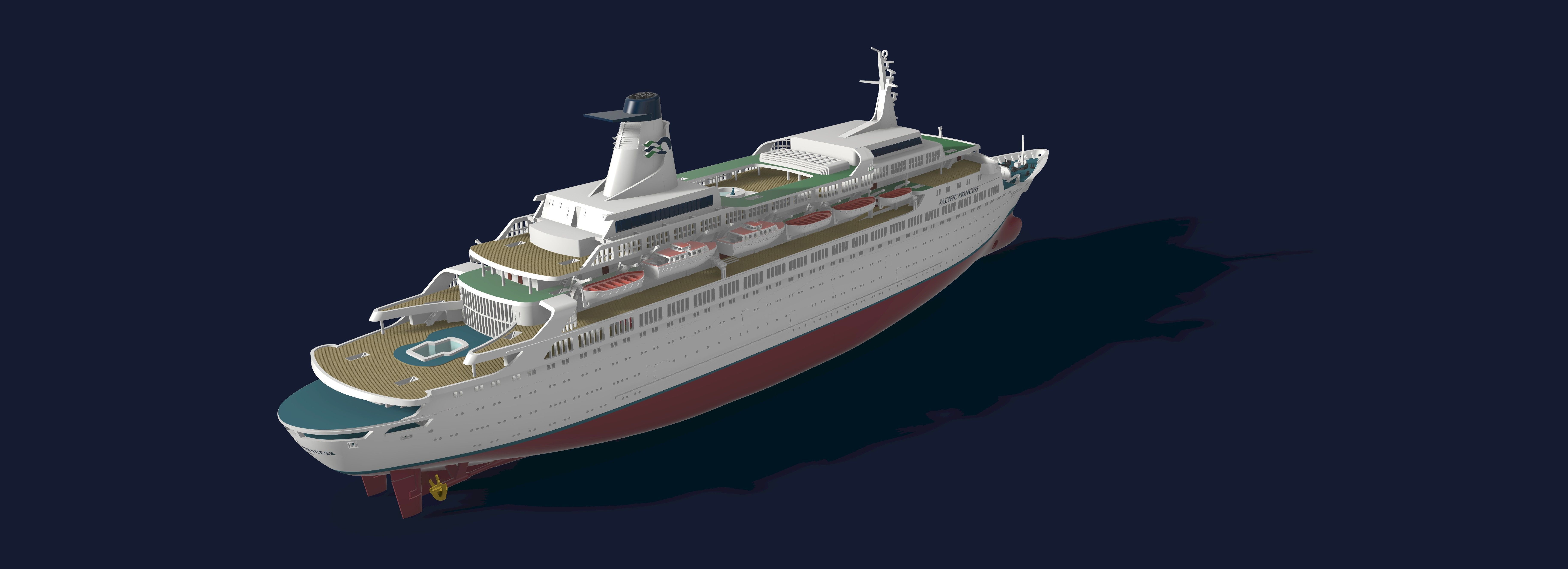 MS PACIFIC PRINCESS the Love Boat model kit 3D print model_4