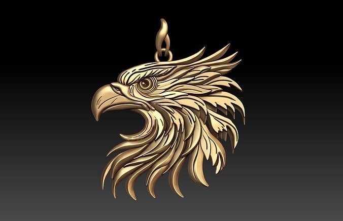 Carved Eagle Pendant M54 3D print model