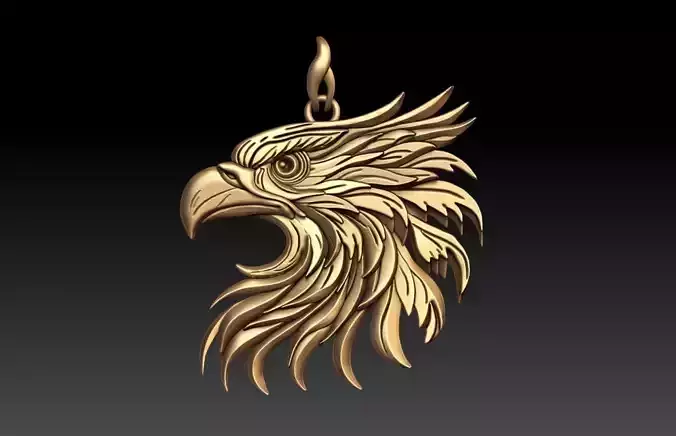 Carved Eagle Pendant M54
