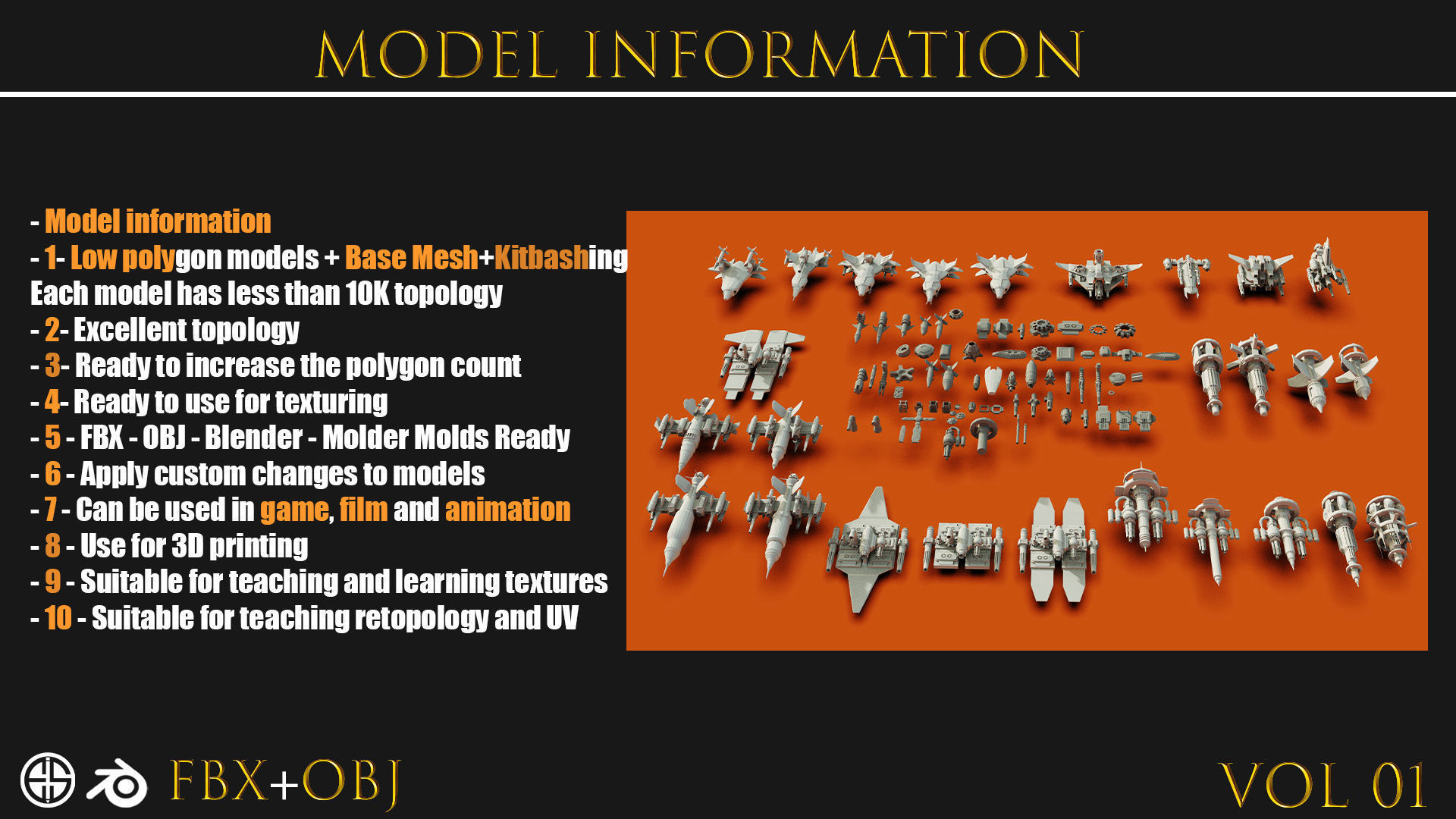 120 Spaceship-Vehicle-Sci-fi-Aircraft-Transportation-Ship-Vol 01 Low-poly 3D model_3