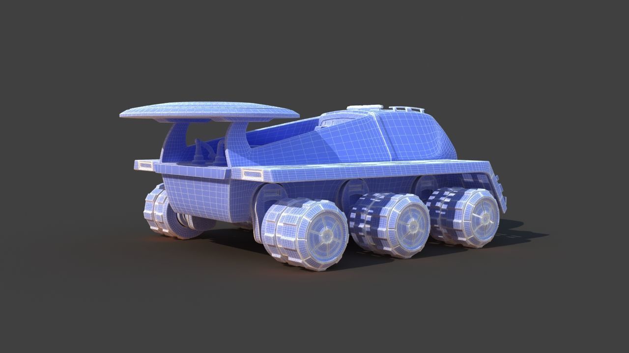 Futuristic Moon Mars Rover 3D model_32