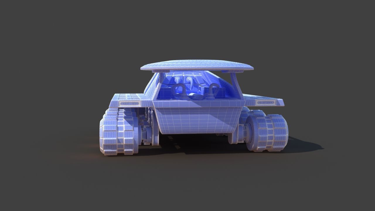 Futuristic Moon Mars Rover 3D model_30