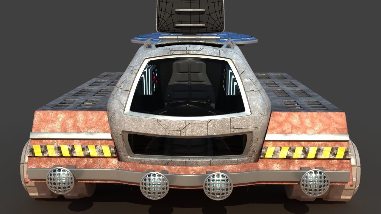 Futuristic Moon Mars Rover 3D model_21