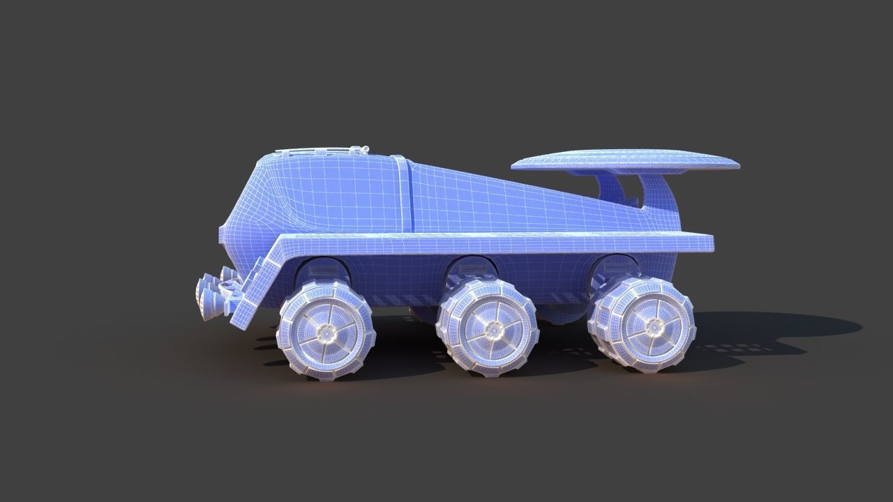 Futuristic Moon Mars Rover 3D model_27