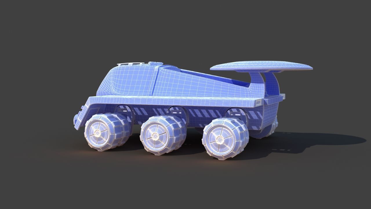 Futuristic Moon Mars Rover 3D model_28