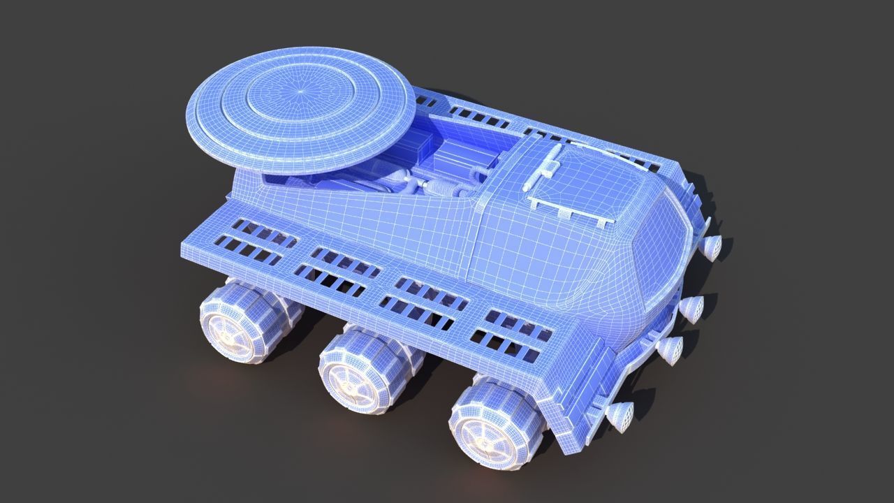 Futuristic Moon Mars Rover 3D model_36