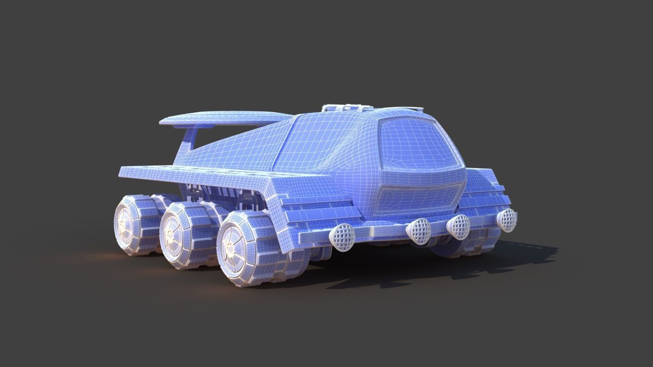 Futuristic Moon Mars Rover 3D model_23
