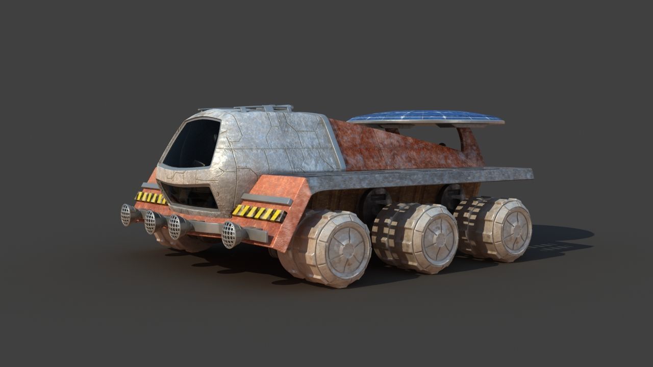 Futuristic Moon Mars Rover 3D model_3