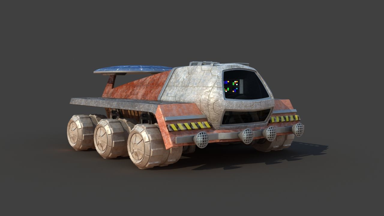 Futuristic Moon Mars Rover 3D model_12