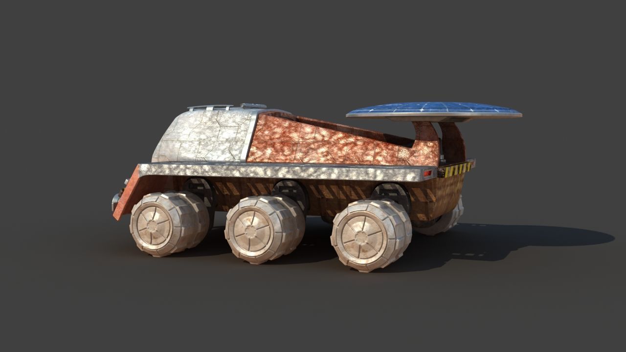 Futuristic Moon Mars Rover 3D model_5