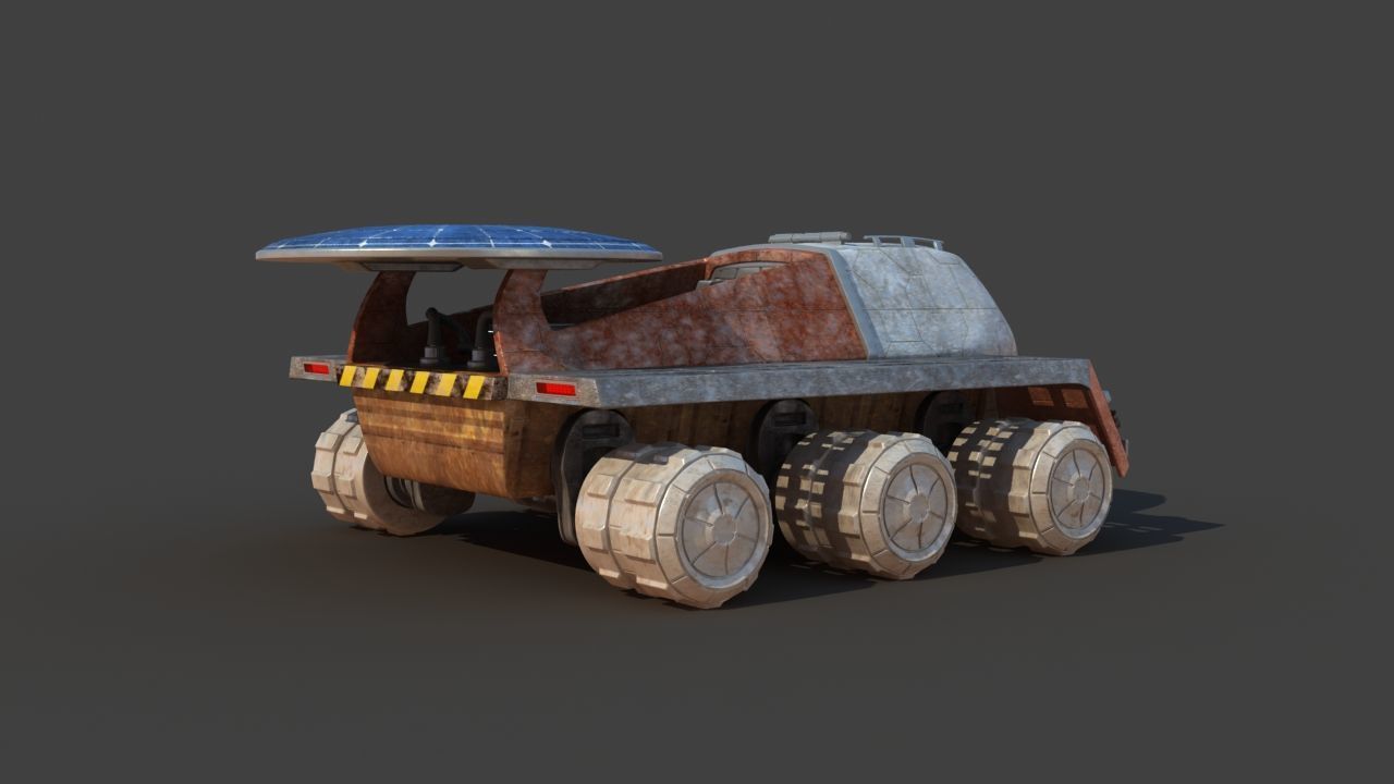 Futuristic Moon Mars Rover 3D model_9