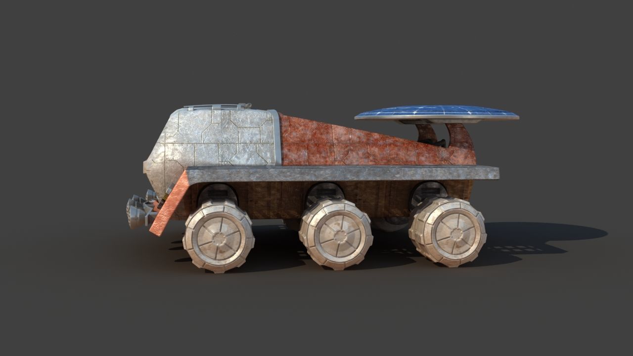 Futuristic Moon Mars Rover 3D model_4
