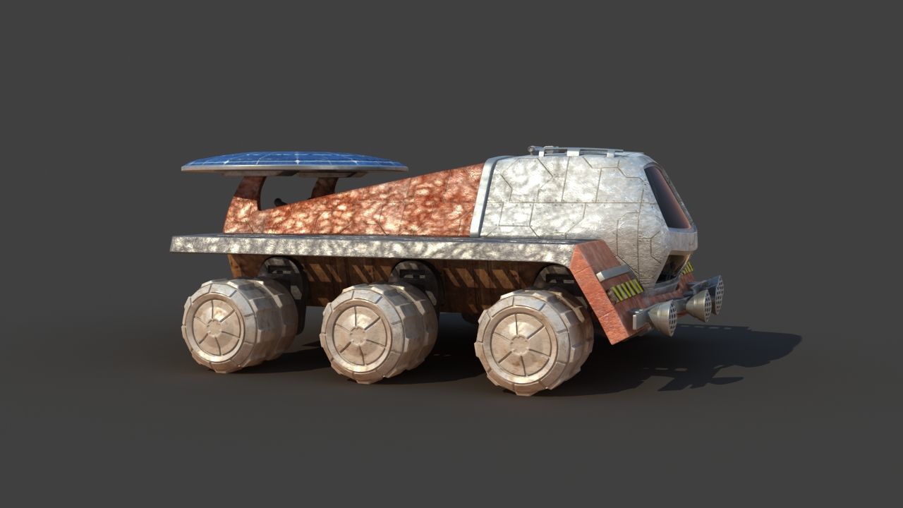 Futuristic Moon Mars Rover 3D model_11