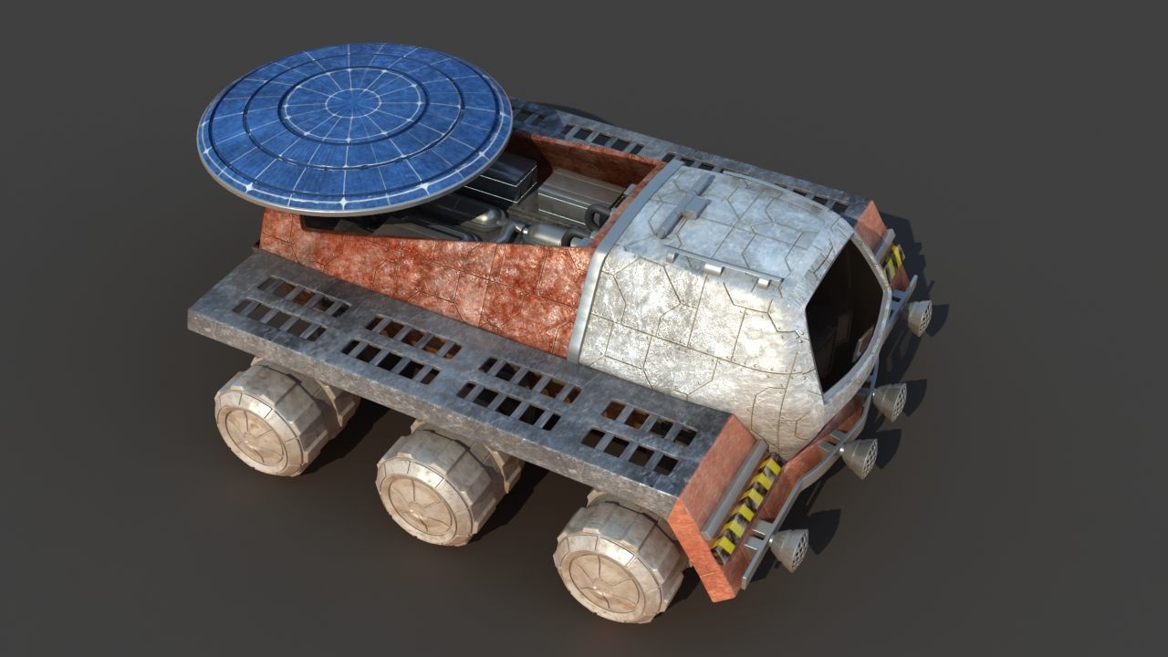 Futuristic Moon Mars Rover 3D model_13