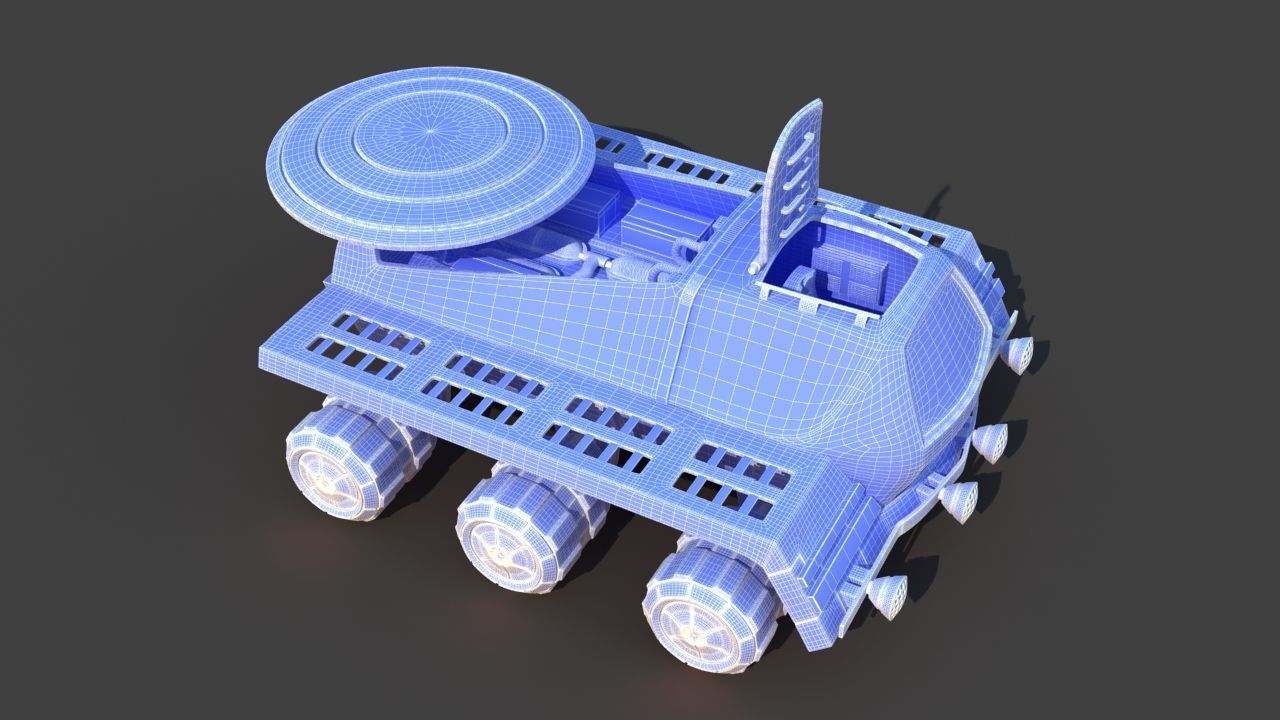 Futuristic Moon Mars Rover 3D model_37