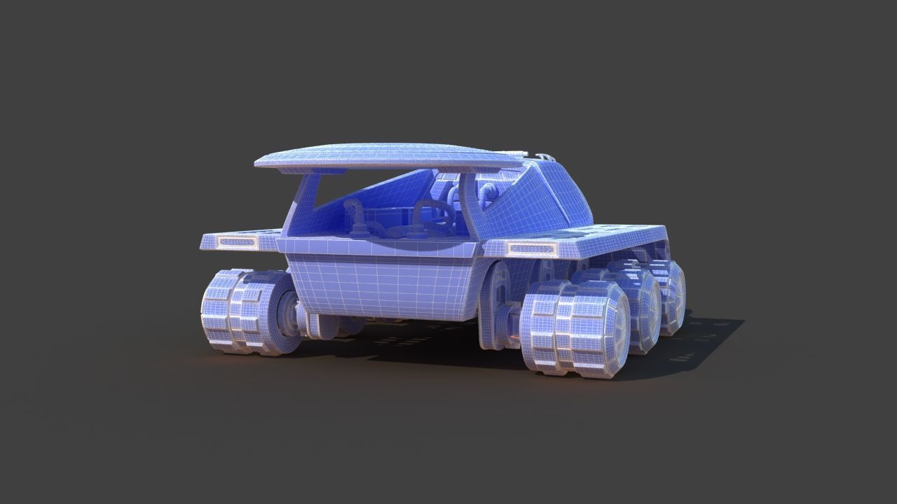 Futuristic Moon Mars Rover 3D model_31