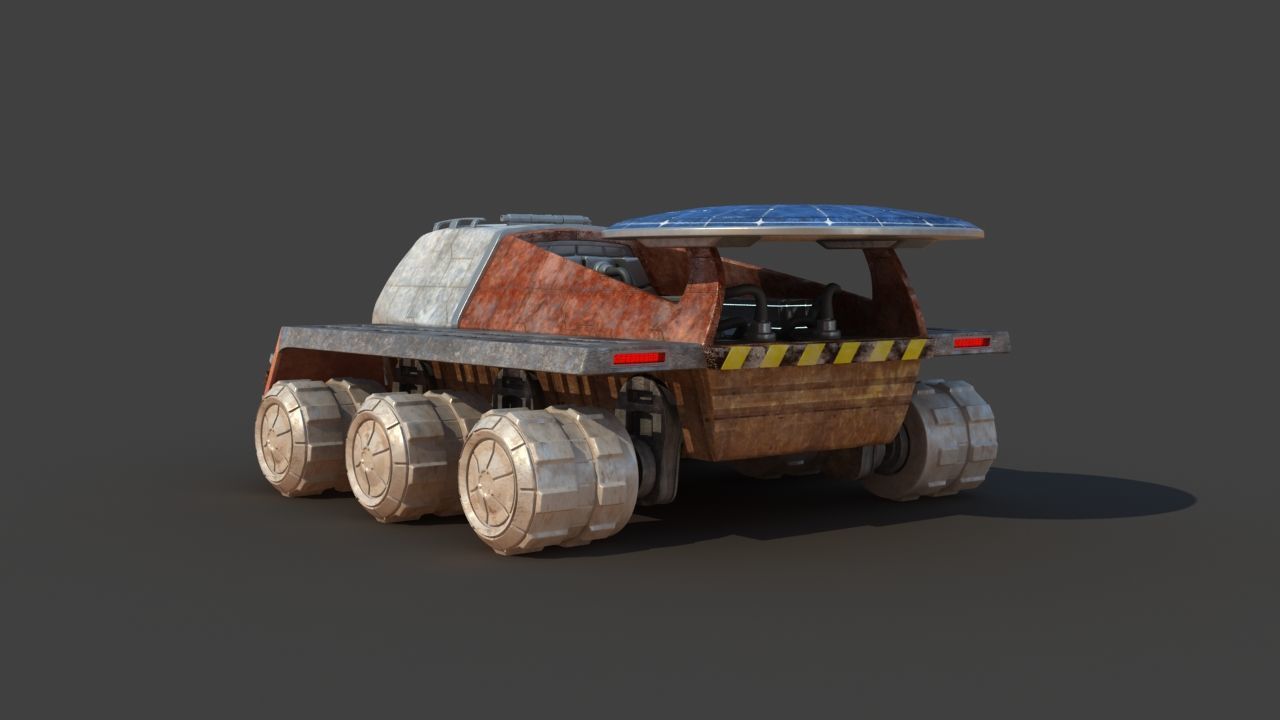 Futuristic Moon Mars Rover 3D model_6