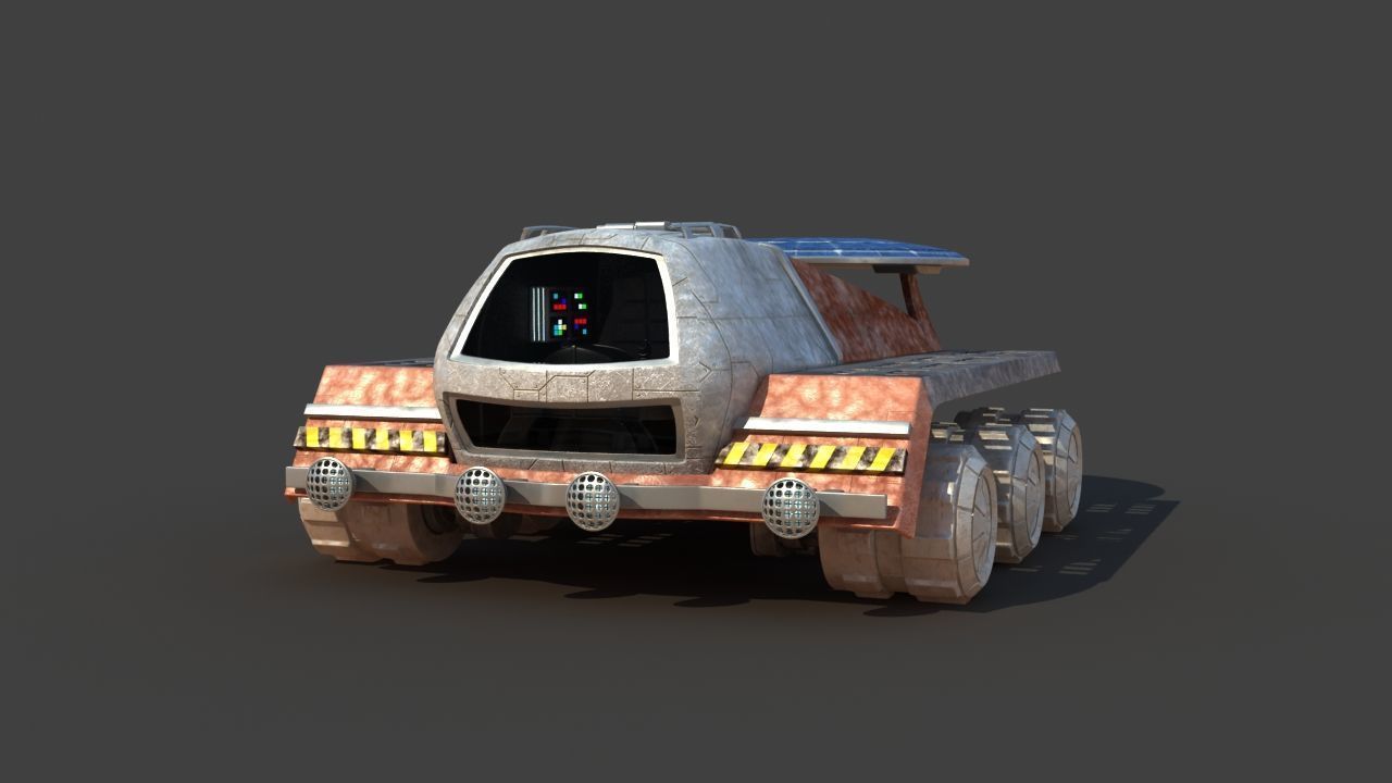 Futuristic Moon Mars Rover 3D model_2